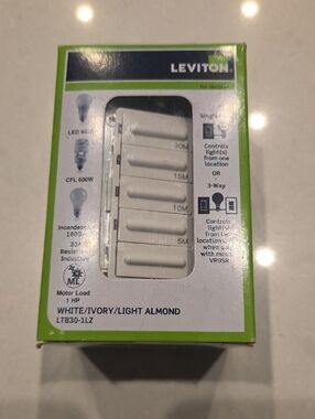 Leviton White Count Down Timer. New In Box